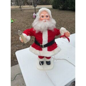 Vintage National Rennoc Animated Santa Claus w/ Candle Christmas Decoration